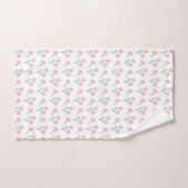 ピンクのタオルにペオニープリント、プレッピーな大学生活やシャワーに バスタオルセット (ハンドタオル)