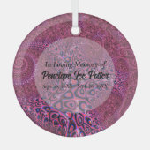 ピンクのタコのフラクタル記念サンキャッチャー ガラスオーナメント (正面)