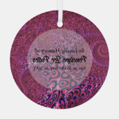 ピンクのタコのフラクタル記念サンキャッチャー ガラスオーナメント (裏面)