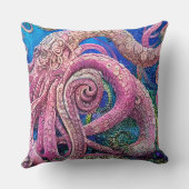 ピンクのタコ触手 クッション (裏面)