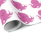 ピンクのタコ |折り返し紙 ラッピングペーパー (ロールコーナー)