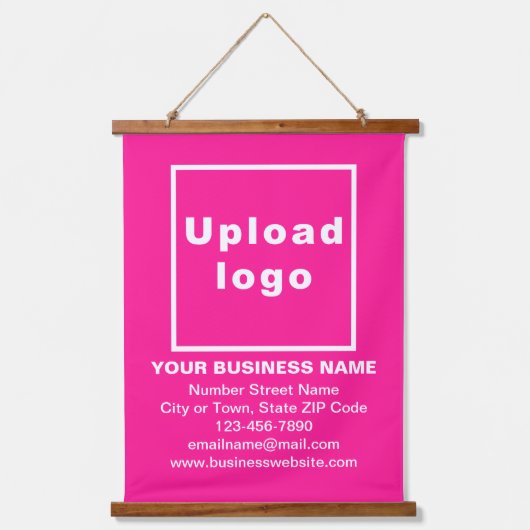 ピンクのタペストリーぶら下がったのビジネスブランド 吊り下げ型タペストリー (正面)