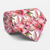 ピンクのタラガザユリ ネクタイ (ロール)
