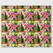 ピンクのタラガジュリリーの包装紙 ラッピングペーパー (フラット)