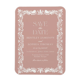 ピンクのタラベラ・タイル スペイン・フィエスタ Save the Date（ピンクのタラベラタイルを マグネット