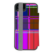 ピンクのタルタン織り柄 マドラス生地 INCIPIO iPhoneウォレットケース (フォリオ裏面)