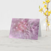 ピンクのタンポポのブランクの挨拶状 カード (黄色い花)