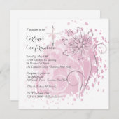 ピンクのタンポポの招待状 招待状 (正面/裏面)