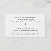 ピンクのタンポポの花の縦の名刺 名刺 (裏面)