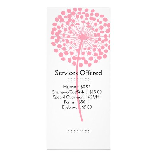 ピンクのタンポポは棚カードを整備します ラックカード (正面)