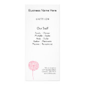 ピンクのタンポポは棚カードを整備します ラックカード (裏面)