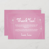 ピンクのタンポポ、サンキューカード サンキューカード (正面/裏面)