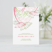 ピンクのタンポポ 花 春 ウェディング レセプション エンクロージャーカード (スタンド正面)