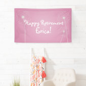 ピンクのタンポポ、退職パーティー 横断幕 (インサイチュ)