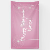 ピンクのタンポポ、退職パーティー 横断幕 (縦)