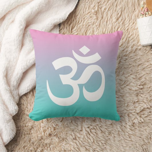 ピンクのターコイズグラデーションオブジェクトモデル記号 クッション (ブランケット)