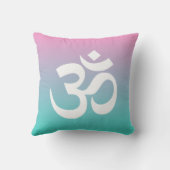 ピンクのターコイズグラデーションオブジェクトモデル記号 クッション (裏面)