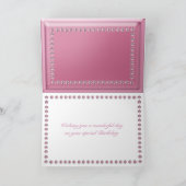 ピンクのダイヤモンドおよびきらめくな王冠のバースデー・カード カード (内部)