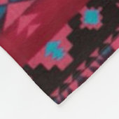 ピンクのダイヤモンドのアステカなプリント フリースブランケット (角)