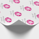 ピンクのダイヤモンドの宝石用原石のカスタムなクリスマスの休日 ラッピングペーパー (角)