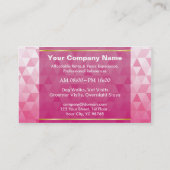 ピンクのダイヤモンドパターンOrigami犬ペットモデル 名刺 (裏面)