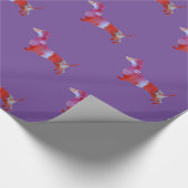 ピンクのダシュント水彩画 ラッピングペーパー (角)