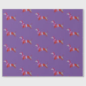 ピンクのダシュント水彩画 ラッピングペーパー (フラット)