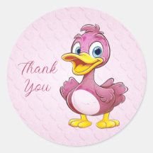 ピンクのダックステッカー