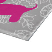 ピンクのダックスフントのまな板 カッティングボード (角)