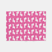 ピンクのダックスフントのデザインのフリースブランケット フリースブランケット (正面(横))