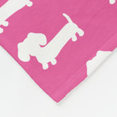 ピンクのダックスフントのデザインのフリースブランケット フリースブランケット (角)