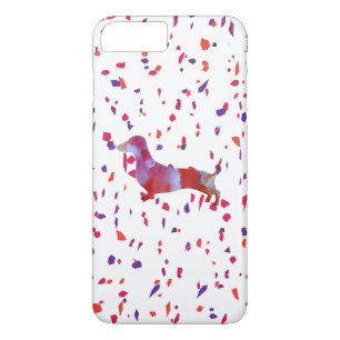 ピンクのダックスフントの水彩画 iPhone 8 PLUS/7 PLUSケース