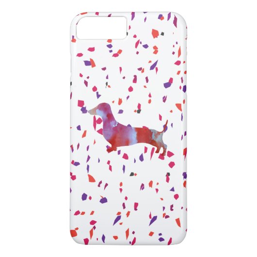 ピンクのダックスフントの水彩画 Case-Mate iPhoneケース (裏面)