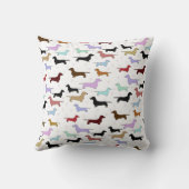 ピンクのダックスフント犬の枕 クッション (裏面)