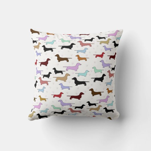 ピンクのダックスフント犬の枕 クッション (裏面)