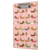 ピンクのダックスフント クリップボード (左)