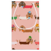 ピンクのダックスフント スモールペーパーバッグ (裏面)