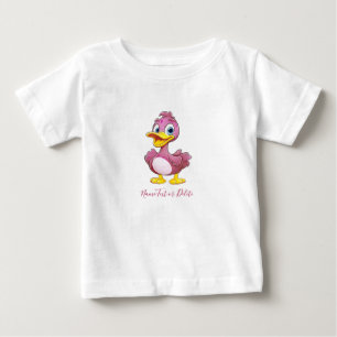 ピンクのダックベビーTシャツ ベビーTシャツ