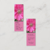ピンクのダブルポピーのママのブックマーク スキニー名刺 (正面/裏面)