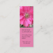 ピンクのダブルポピーのママのブックマーク スキニー名刺 (裏面)