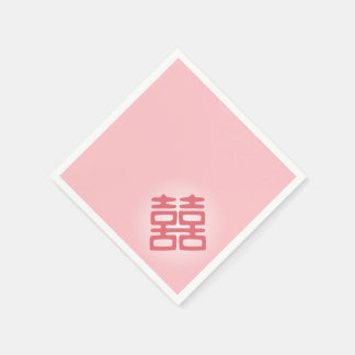 ピンクのダブル幸せはっきりした- スタンダードカクテルナプキン