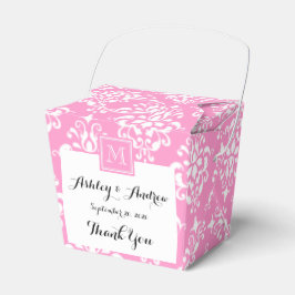 ピンクのダマスク模様1 （モノグラム付） フェイバーボックス