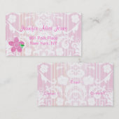 ピンクのダマスク織のお母さんのテレホンカード コーリングカード (正面/裏面)