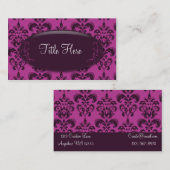 ピンクのダマスク織のオパールの名刺 名刺 (正面/裏面)