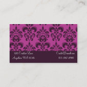 ピンクのダマスク織のオパールの名刺 名刺 (裏面)