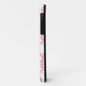 ピンクのダマスク織のヴィンテージの花の花の花模様 Case-Mate iPhoneケース (裏面/左)