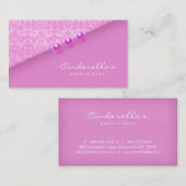 ピンクのダマスク織はブラ/サロンの名刺ボタンをかけます 名刺 (正面/裏面)