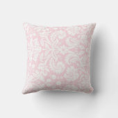 ピンクのダマスク織パターンモノグラムの枕 クッション (裏面)
