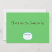 ピンクのダマスク織モダンな猿の女の子の誕生会の招待 招待状 (裏面)