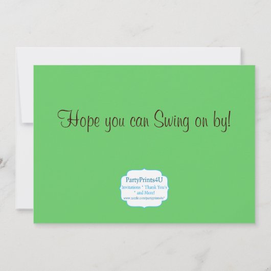 ピンクのダマスク織モダンな猿の女の子の誕生会の招待 招待状 (裏面)